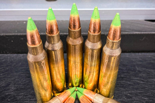 5.56 x 45mm FMJ 62gr GREEN TIP Premium Billet Bob Ammo